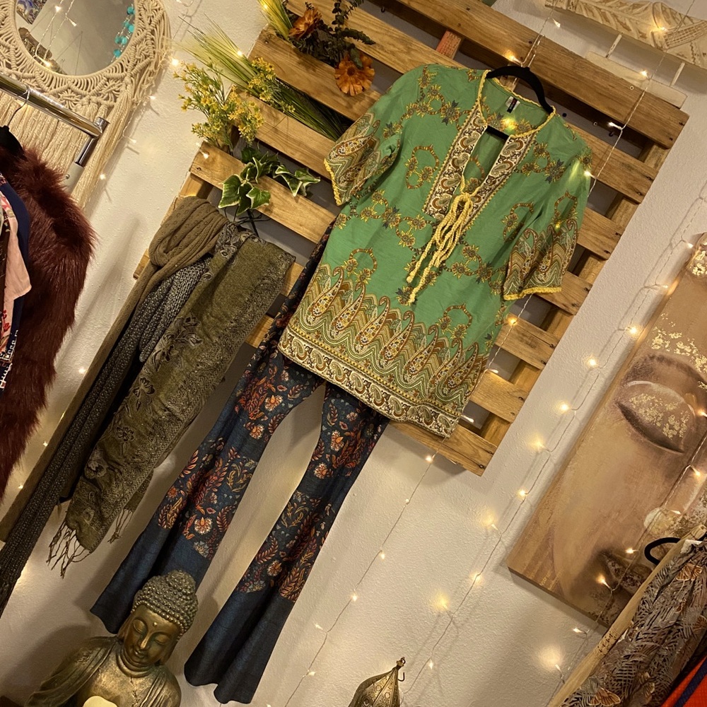 Boho Vintage 70s Tunic sz Lg - Picture 2 of 5